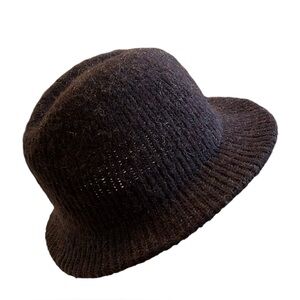 Women’s Knit Fedora Hat Purple Tweed Retro Classic Unisex Short Brim Warm Excd